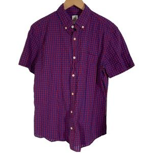 GAP Mens Short Sleeve red and blue check shirt, size medium